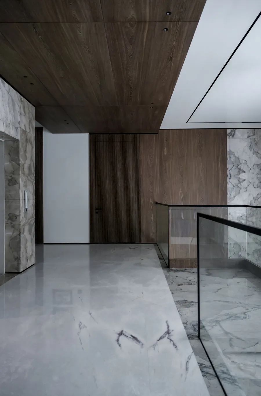 Marble and timber interior